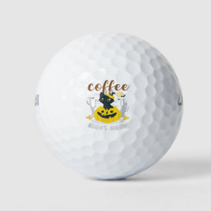 Balles De Golf Coffee Right Meow Cat Caffeine Funny Halloween