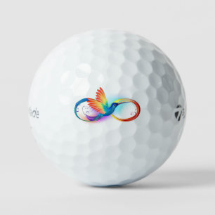 Balles De Golf Colibri arc-en-ciel avec symbole Infinity