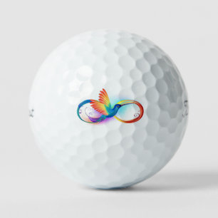 Balles De Golf Colibri arc-en-ciel avec symbole Infinity