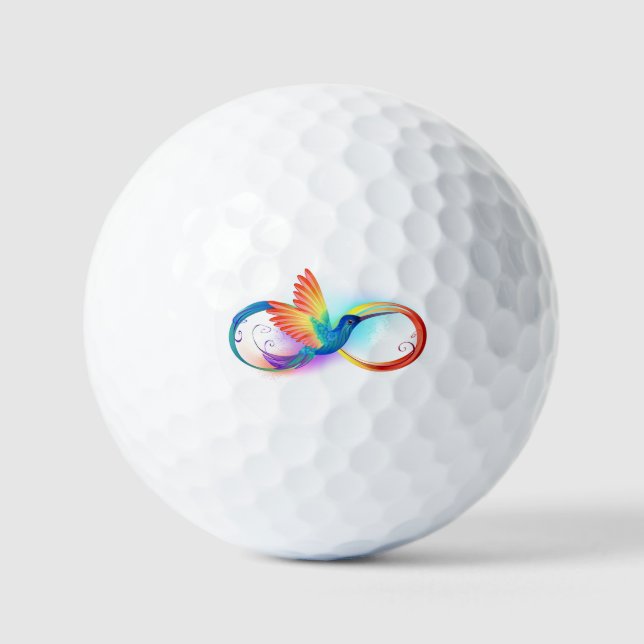 Balles De Golf Colibri arc-en-ciel avec symbole Infinity (Recto)