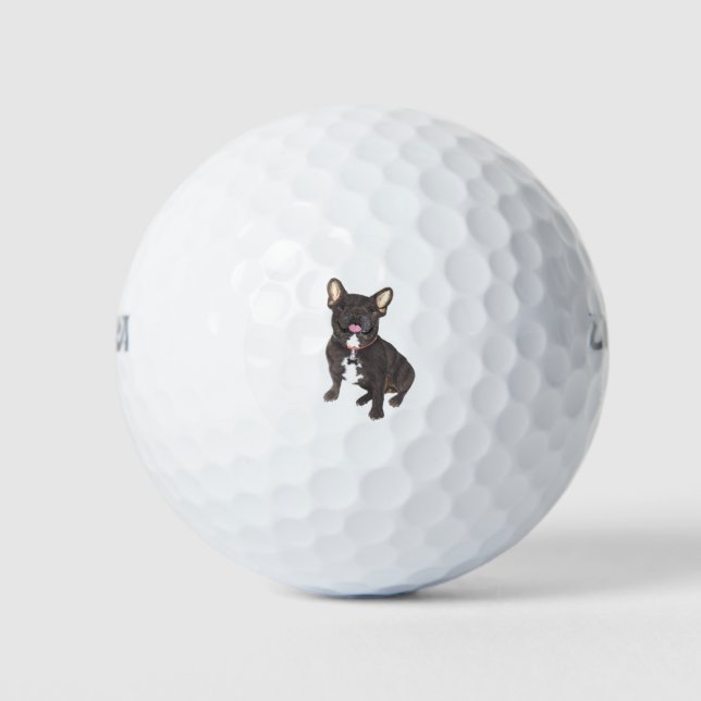 Balles De Golf Collection Bouledogue Français Noir (Devant)