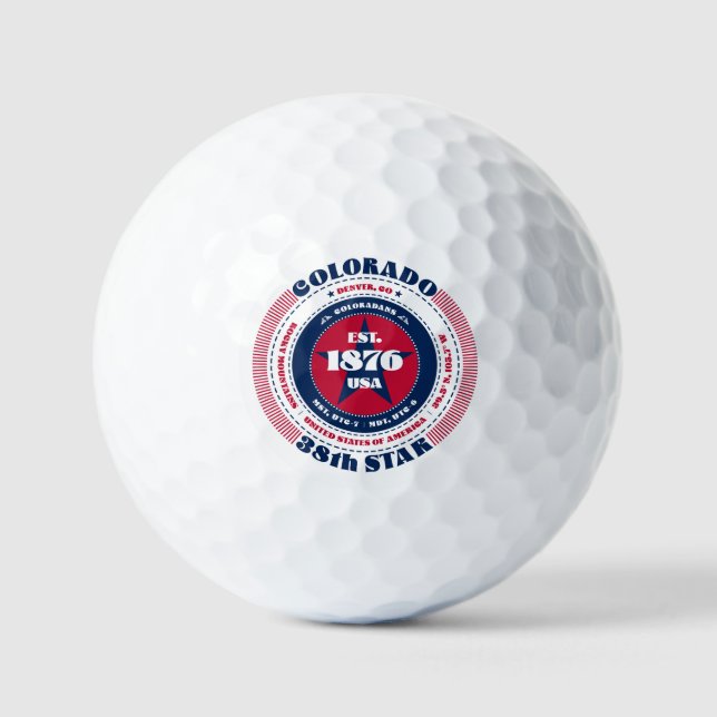 Balles De Golf Colorado State Patriotic Gift Golf Balls (Recto)