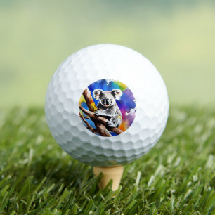 Balles De Golf Coloré Koala Bear Aquarelle Splash,