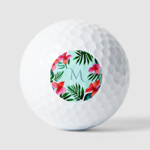 Balles De Golf Coloré Tropical Floral Folial Aquarelle Personnali