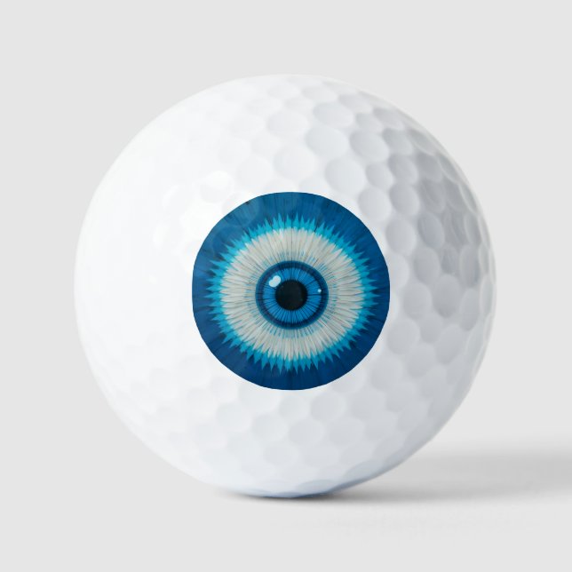 Balles De Golf Conception artistique d'oeil maléfique bleu (Recto)