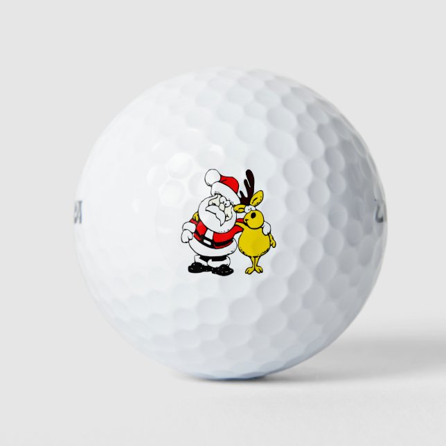 Balles De Golf Conception de cadeau de golf de Noël de renne mign (Devant)