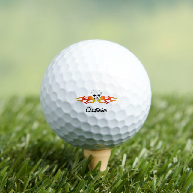 Balles De Golf Conception de crâne et de flammes d'art fantastiqu (T-shirt Insitu)