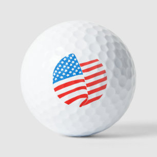 Balles De Golf Conception de drapeau américain rouge blanc et ble