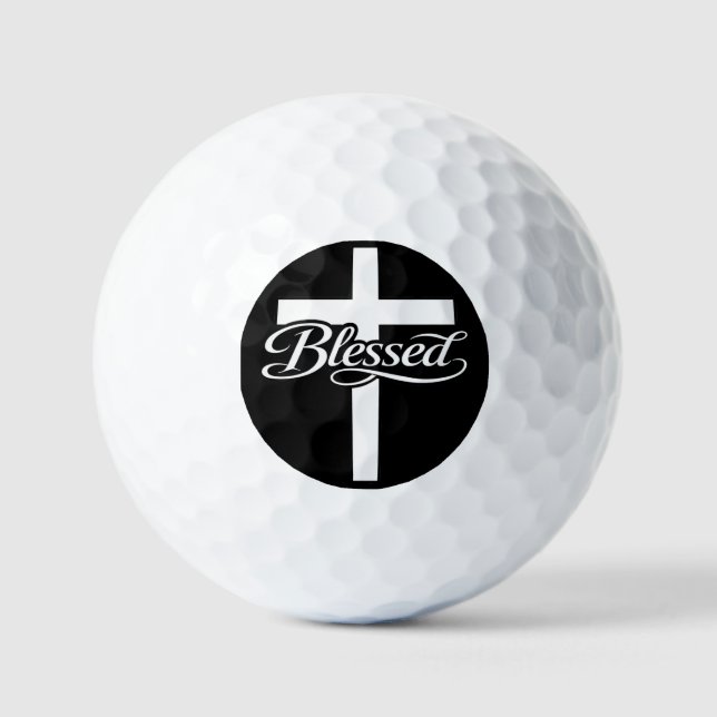 Balles De Golf Conception de foi chrétienne de croix bénie minima (Recto)