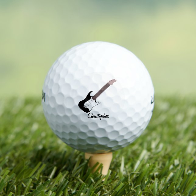 Balles De Golf Conception de guitare électrique noire (T-shirt Insitu)