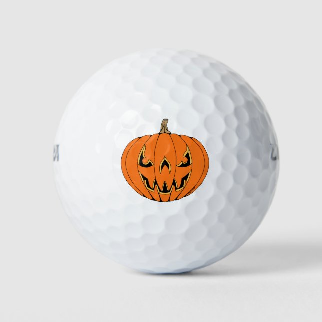 Balles De Golf Conception de Halloween de citrouille effrayante J (Devant)