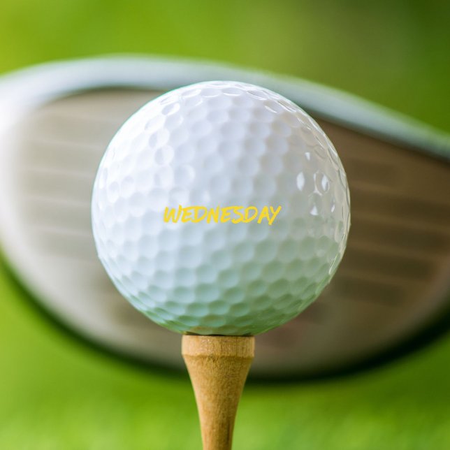Balles De Golf Conception de lettrage mercredi en jaune (Créateur téléchargé)