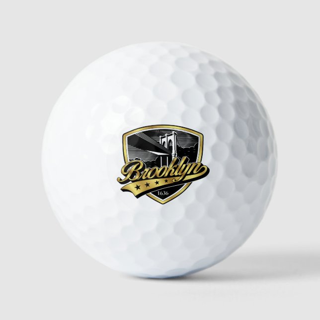 Balles De Golf Conception de logo de bouclier de Brooklyn (Recto)