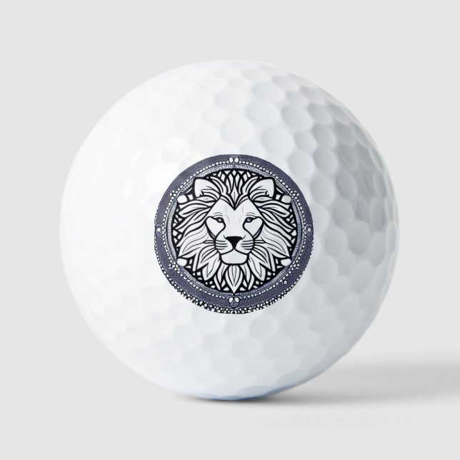 Balles De Golf Conception de mandala de lion (Recto)