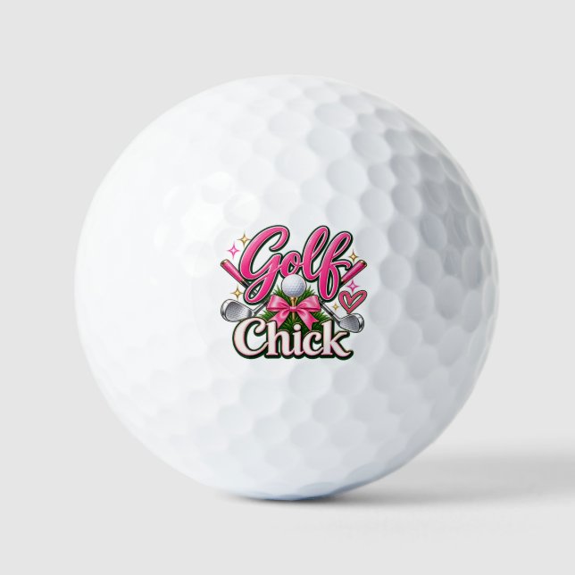 Balles De Golf Conception de poulette de golf rose mignonne (Recto)