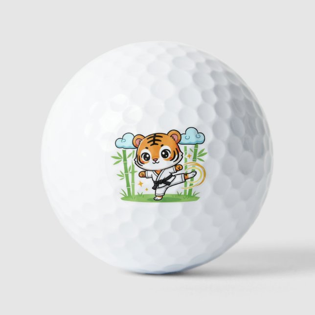 Balles De Golf Conception de tigres de karaté mignons pour enfant (Recto)