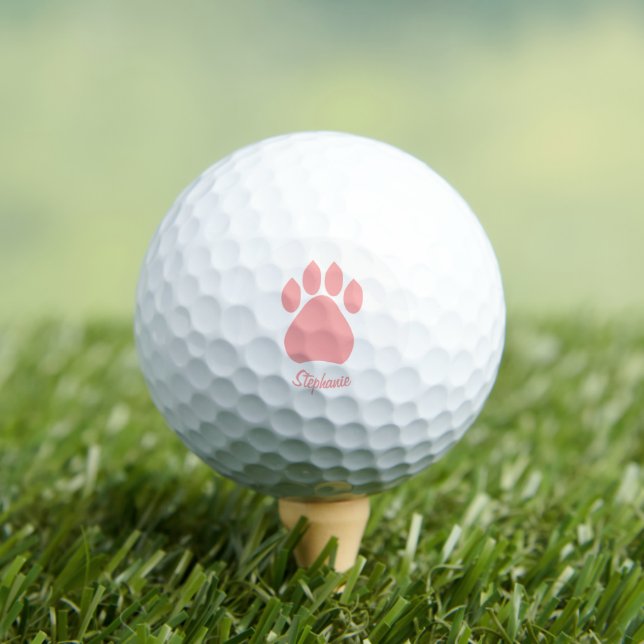 Balles De Golf Conception d'empreinte de patte rose (T-shirt Insitu)