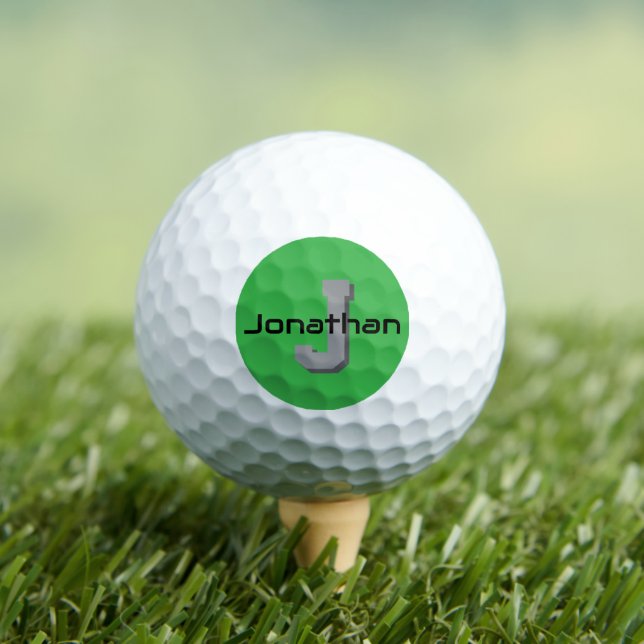 Balles De Golf Conception d'initiale de monogramme vert personnal (T-shirt Insitu)