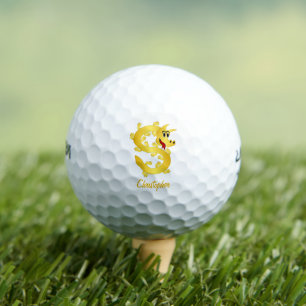 Balles De Golf Conception Dragon Doré