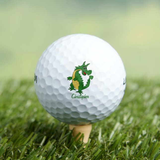 Balles De Golf Conception Dragon Vert (T-shirt Insitu)