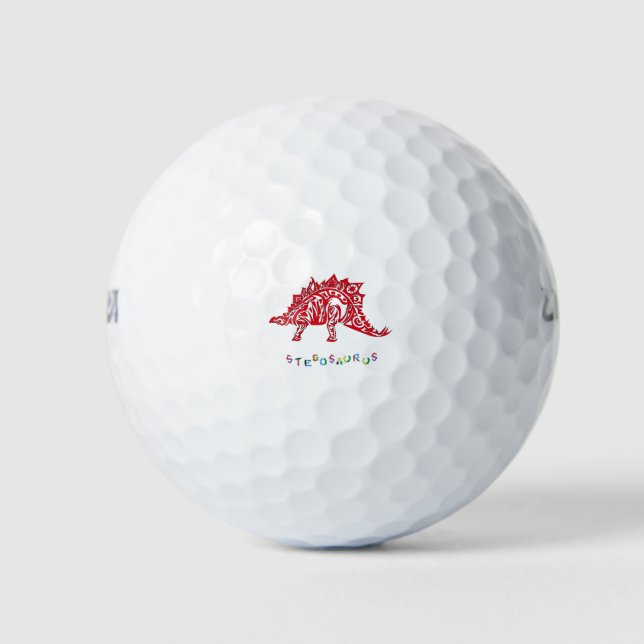 Balles De Golf Conception originale de style tribal Stégosaure av (Devant)