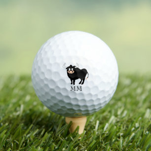 Balles De Golf Conception Taureau Noir Monogrammé