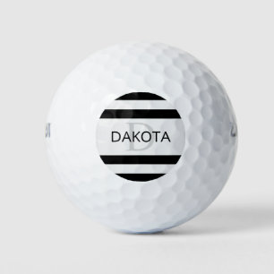 Balles De Golf Contemporain Faux Argent Ombre Rayures & Noir