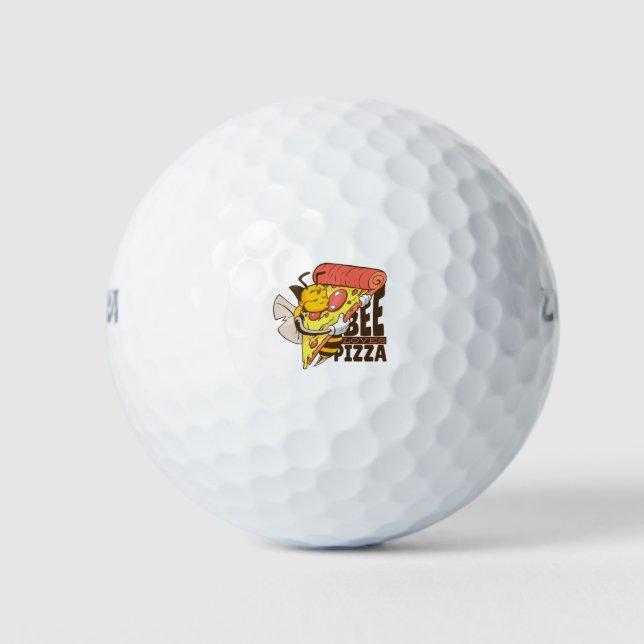 Balles De Golf Cool Bee Love Pizza Puns (Devant)