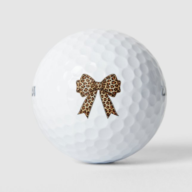 Balles De Golf Coquette Bow Leopard Cheetah Sublimation (Devant)