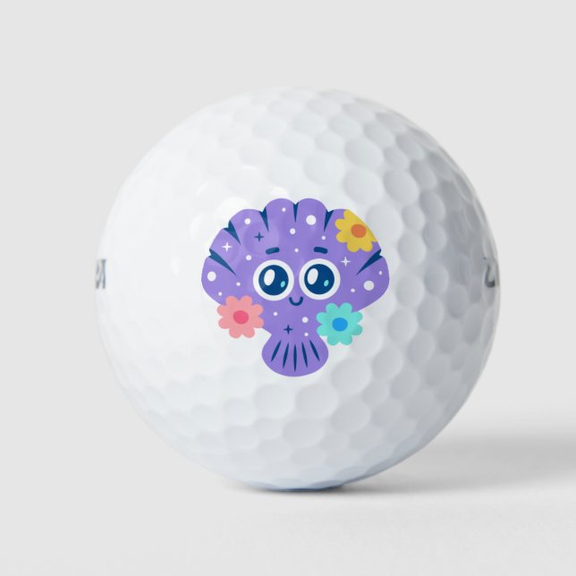 Balles De Golf Coquillage Violet (Devant)