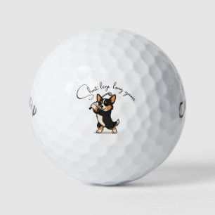Balles De Golf Corgi Tri-Couleur Noir Gras 'Petites Pattes, Longu