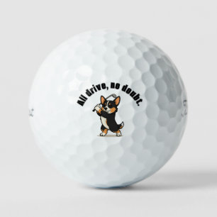 Balles De Golf Corgi Tri-Couleur Noir 'Tout en Conduite, Pas de D