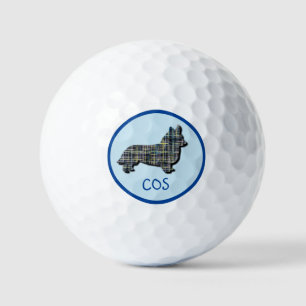 Balles De Golf Corgi Welsh Chien Silhouette Monogramme Grille Ble