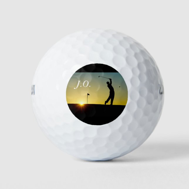 Balles De Golf Coucher de soleil - Boules de golf personnalisable (Devant)