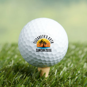 Balles De Golf Coucher de soleil rétro 20e 30e 40e 50e 60e annive