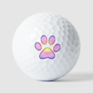 Balles De Golf Coucher de soleil rose Paw Golf Balls