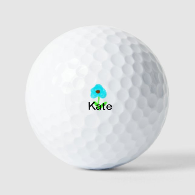 Balles De Golf Couleur d'eau bleu vert ajouter votre nom texte pe (Recto)