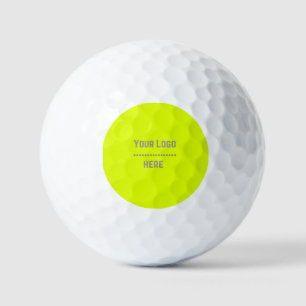 Balles De Golf couleur solide jaune fluorescent - votre logo