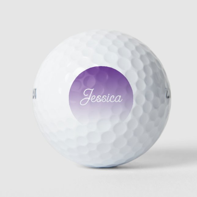 Balles De Golf Couleur violette ombrée (modifiable) et votre text (Devant)