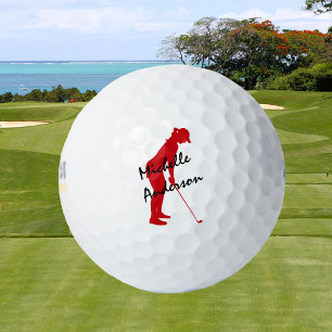 Balles De Golf Coupe de Golfeur femelle rouge