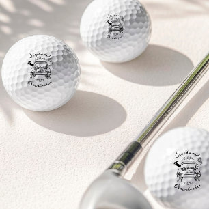 Balles De Golf Couple Mariés Dessins Main Levée Fantaisistes
