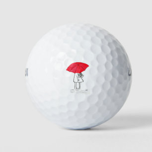 Balles De Golf Couple parapluie rouge mariage rustique chic minim