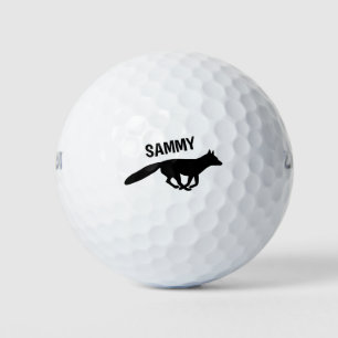 Balles De Golf Courir Fox Silhouette avec votre texte personnalis