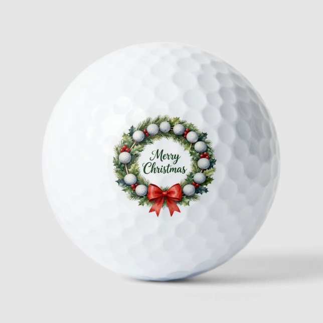 Balles De Golf Couronne de Noël de golf  (Recto)