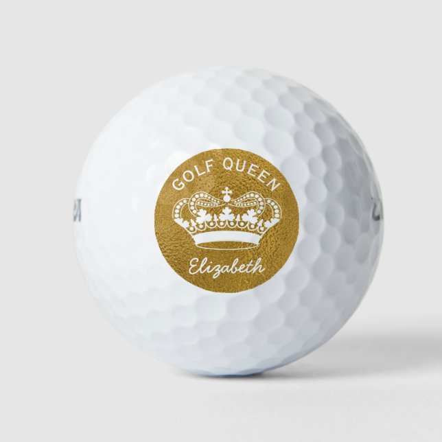 Balles De Golf Couronne d'or Queen Custom Golf (Devant)