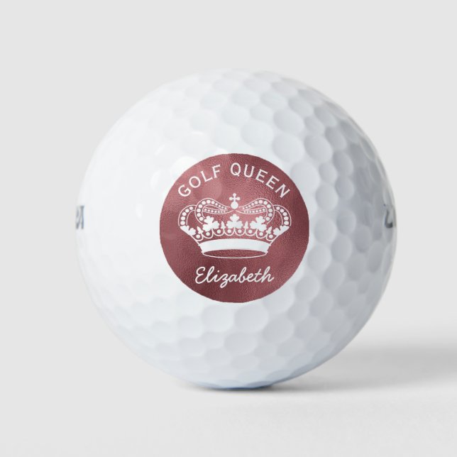 Balles De Golf Couronne en or rose de la Reine de golf personnali (Devant)