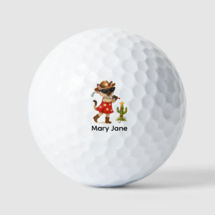 Balles De Golf Cowgirl Cowboy Texas golfer thème
