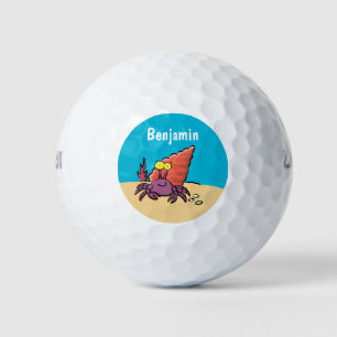 Balles De Golf Crabe ermite de dessin animé violet mignon drôle