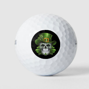 Balles De Golf Crâne de Sucre St Patrick's Day Trèfle