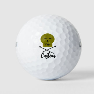 Balles De Golf Crâne et os croisés personnalisés